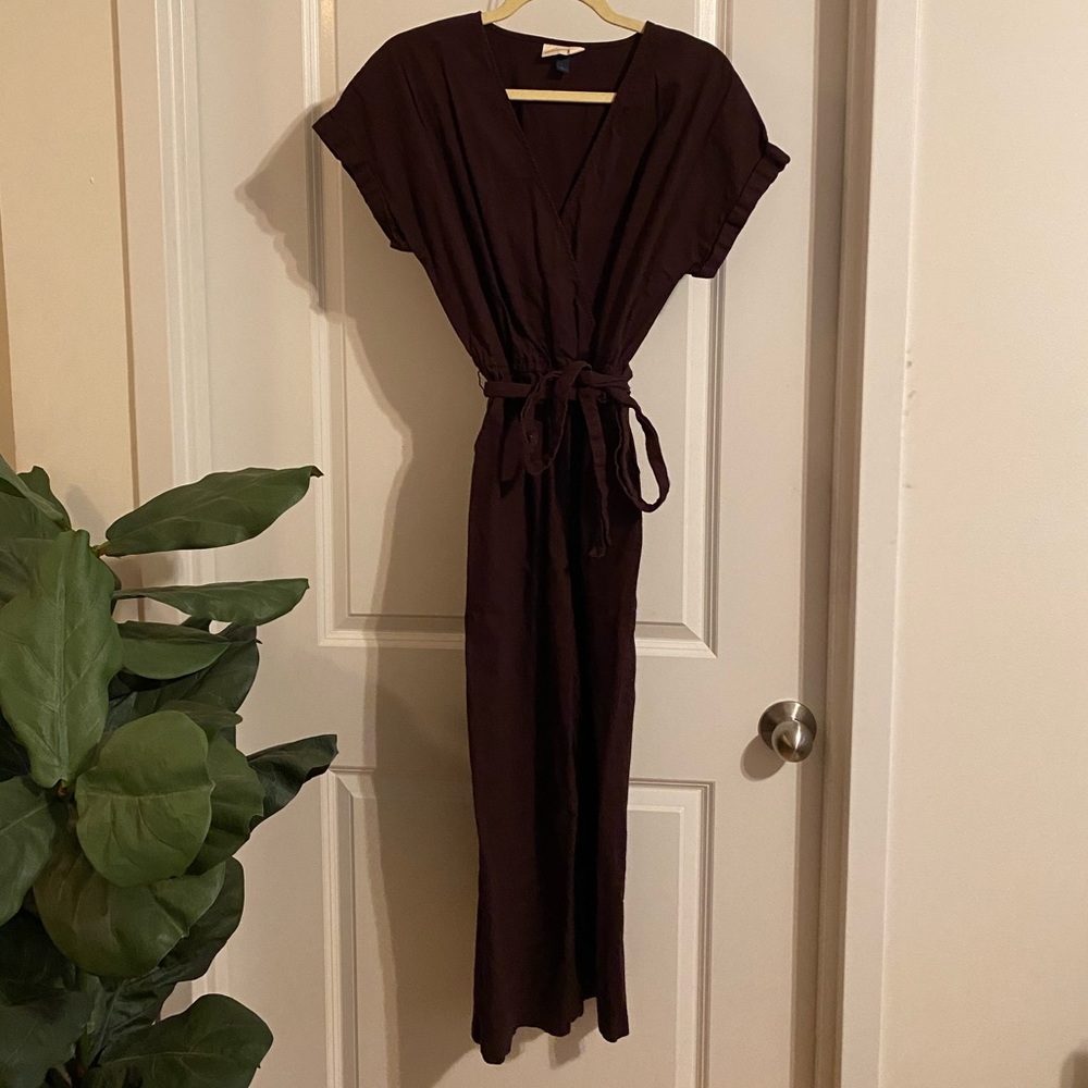 Plum Short Sleeved Jumpsuit